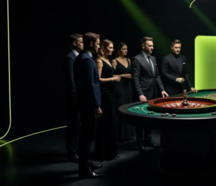 Ruletkowy stół w eleganckiej oprawie eventowej